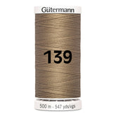 Gutermann naaigaren | 500m | 139 donker beige naaigaren GM - 500M - 139 - DONKER - BEIGE 4008015036089